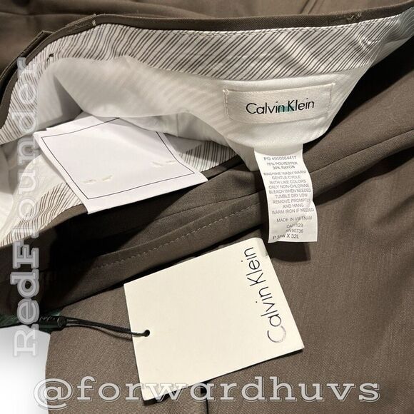 38” x 32” Light Brown Flat Front Calvin Klein Pants NWT - Picture 3 of 9